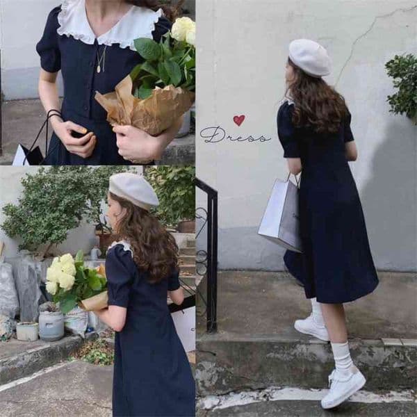 S-XL Spring robe Blue party Boho Cotton Short Sleeve Women Dresses Long summer Dress girls Femme Vestido 210417Z