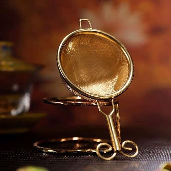 Chinese Vintage Gongfu Tea Infuser Spice Strainer Reusable Stainless Steel Dual Fine Mesh Teapot Loose Tea Leaf Filter Ceramic Handle Kitchen Accessories