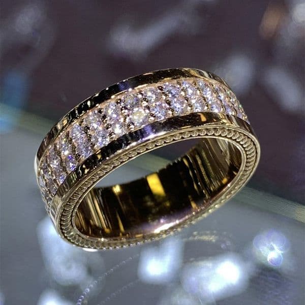 Choucong Brand Luxury Jewelry Wedding Rings 925 Sterling Silver Gold Fill Pave White Sapphire CZ Diamond Party Circle Women Engagement Band Ring for Lover Gift