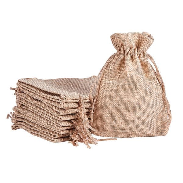 20Pcs/Set Linen Drawstring Bag Jewelry Gift Pocket Candy Packaging Gift Bags Small Pouch Snacks Storage Pack