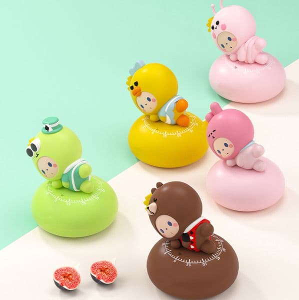 2026 New Without Electricity Cute Bear Kitchen Timer-Kitchen Cooking Countdown 60 Mins Steel/Plastic Mechanical Timer Alarm Cooking-Time Rem