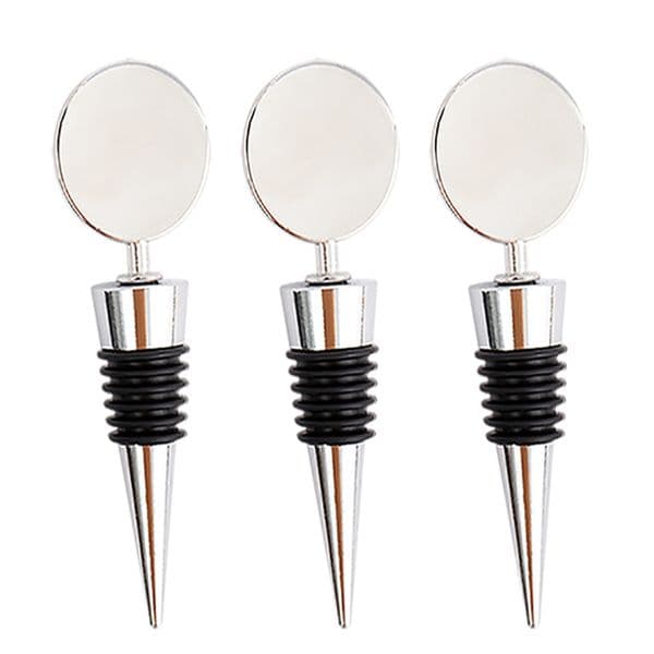 Square Wine Stoppers Blank Metal Round Bottles Stopper Bar tools Plugs Zinc alloy Bottle Caps A21704