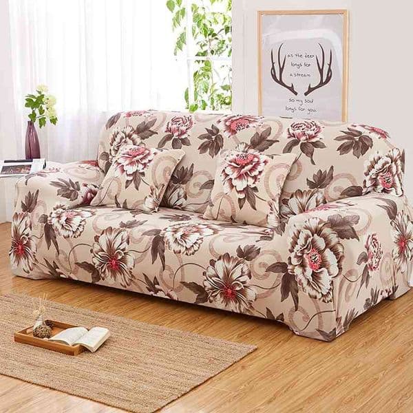 Big flower sofa cover Printed couch Polyester bench Covers Elastic stretchy Furniture Slips For Christmas home decor 210723
