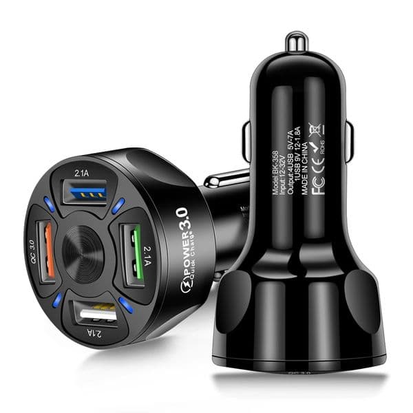 5 Ports USB Car Charger Quick Charge Fast Auto Cigarette Lighter For Samsung Huawei Xiaomi iphone