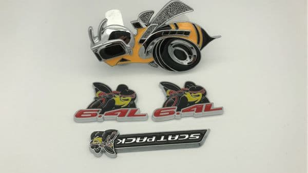 1 Set Super Bee Scat Pack 392 64L Fits Dodge Challenger Charger Emblem Sticker
