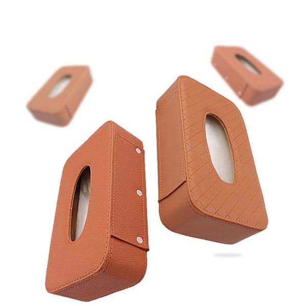 Universal Car Tissue Box Sun Visor Holder PU Leather Paper Multifunction Boxes Organizer 210423