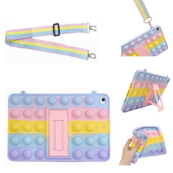 Pop Fidget Toys Push It Bubble Case Cover For iPad 5 6 7 8th Air 2 3 Mini Pro 11