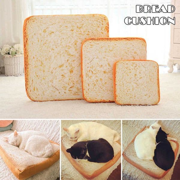 Bread Cats Bed Toast Bread Slice Style Pet Mats Cushion Soft Warm Mattress Bed for Cats Dogs GQ 210722