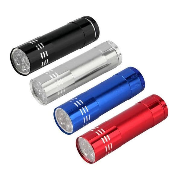 Novelty Lighting Portable Mini Aluminum UV Flashlight Violet Light 9 LED UV Torch Light Lamp Flashlight