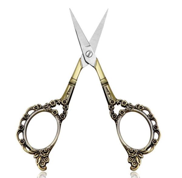 4 colors Vintage Floral Pattern Scissors Seamstress Plum Blossom Tailor Scissor Antique Sewing Shears for Fabric Tool SN2697