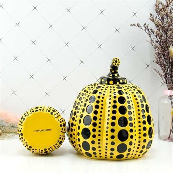 Pumpkin Kusama Yayoi Artist Modern Sculpture Polka Dot Art home interior Decorations office arts wedding christmas
