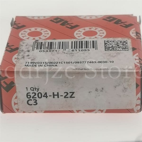 (2 PCS) FAG deep groove ball bearings 6204-H-2Z-C3 6204Z = 6204-2Z/C3 6204ZZC3 204ZC3 20mm 47mm 14mm