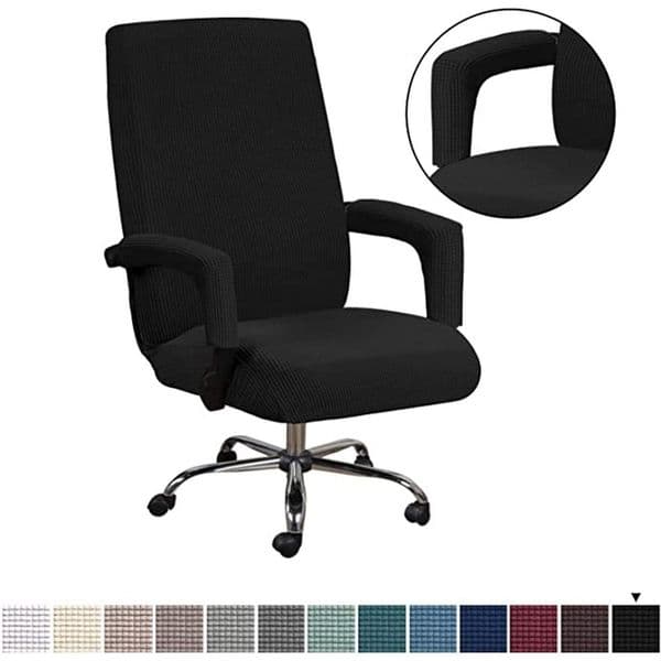 Office Chair Cover Spandex Jacquard Fabric Sofa Elastic Seat for Wedding el Banquet Living Room 211116