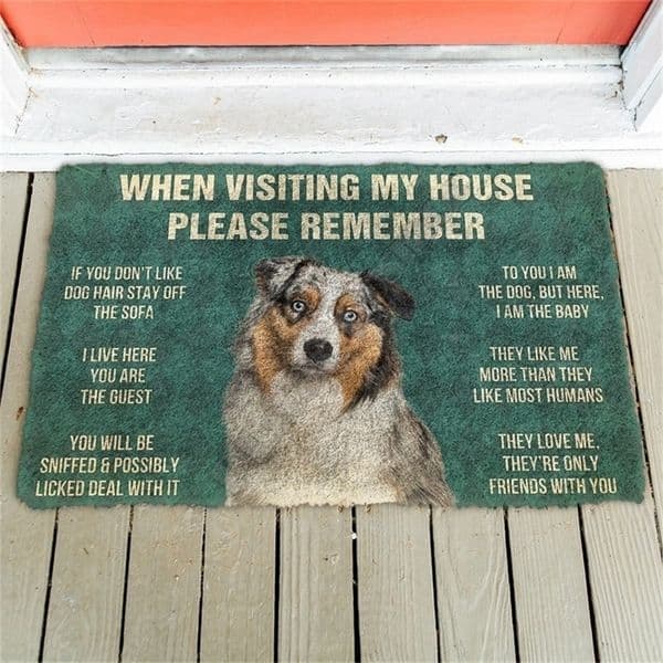 3D Please Remember Australian Shepherd Dog's House Rules Doormat Non Slip Door Floor Mats Decor Porch 220301