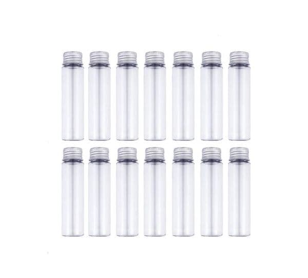 50ml Clear Flat Plastic Test Tubes Bottle with Aluminum Screw Caps Candy Cosmetic Travel Lotion Containers SN5939