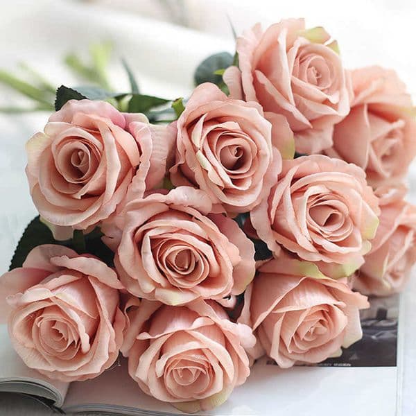 Wedding Decorations Real Touch Material Artificial Rose Bouquet Home Party Decoration Fake Silk Single Stem Flowers Floral Gc2025 B2