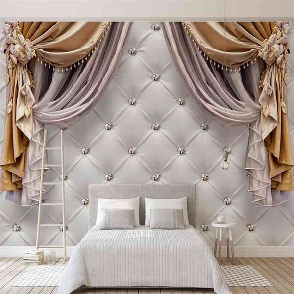 Custom Any Size 3D Wallpaper Modern European Curtains Soft Backgrounds Mural Living Room Sofa Bedroom Home Decor Wall Painting 210722