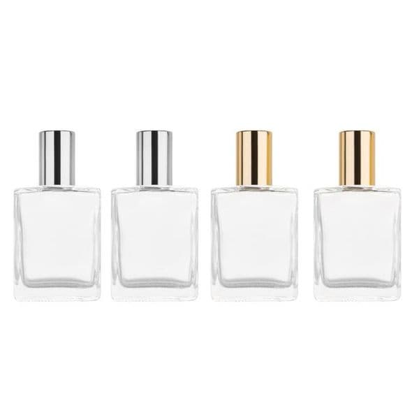 wholesale 15ml Square Mini Portable Steel Ball Bottle Refillable Roll on Glass Bottles For Essential Oil SN5355
