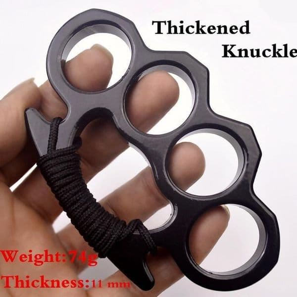 2026 new HW103 Thick Steel Brass Knuckle Dusters with Rope Self Defense Personal Security Women and Men Self-defense Pendant free shipping
