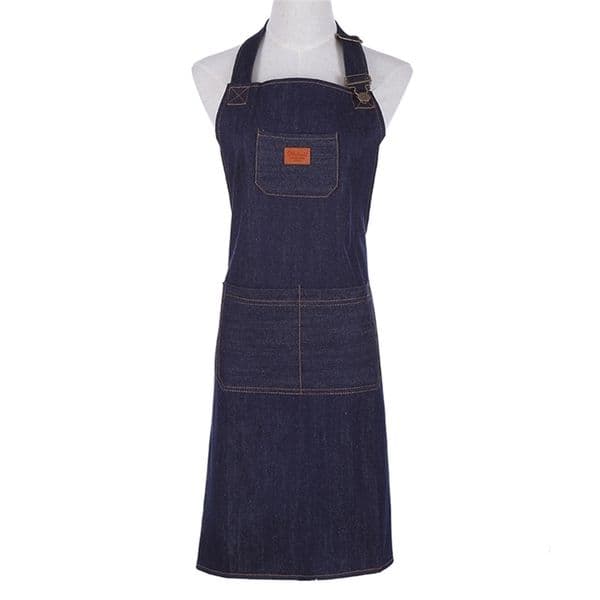 Denim Chef Apron for Men Unisex Cooking Kitchen BBQ Grilling Women Work Shop Server Bib Jean Smocks Adjustable 210629
