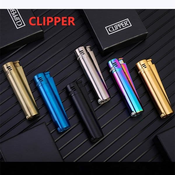Original Clipper From Spain Metal Free Fire Butane Gas Jet Torch Lighter Portable Grinding Wheel Flint Iatable Lighter