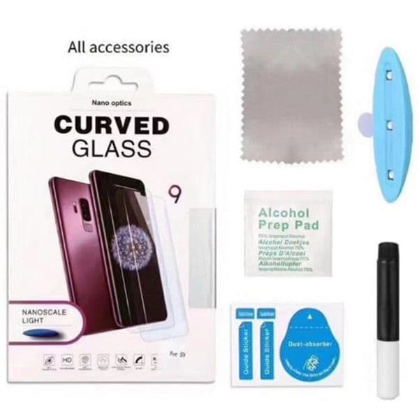 UV Tempered Glass Screen Protector For Samsung S24 S21 S22 plus S23 Note 10 Pro S20 Ultra S10 Plus S9 3D Full Liquid Glue