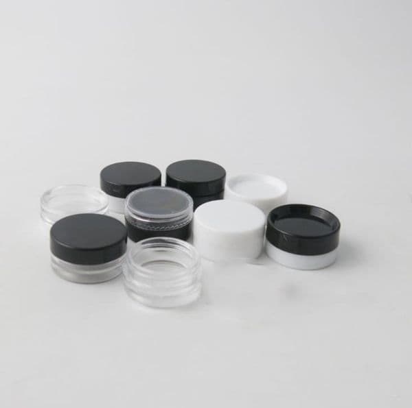 1ML Plastic Clear Empty Jar Bottle 1G Cosmetic Mini Pot Acrylic Make-up Eyeshadow Lip Balm Nail Art Piece Container Bottles Travel Sample Size SN4264