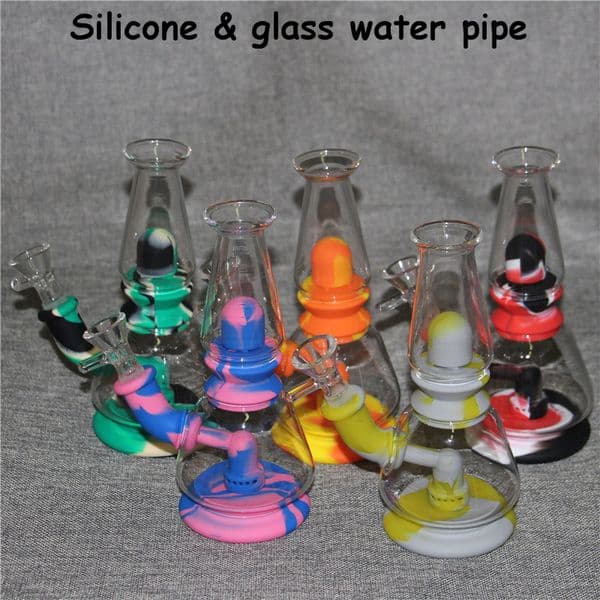 Silicone Water Pipes With Bowl Portable silicone Oil Rigs Smoking Accessories Bong