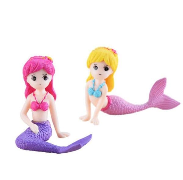 Mermaid Gnome Miniature Figurines Fairy Garden Decoration Cactus Succulent Planter Accessory Micro Landscape Aquarium Waterscape Decorations SN5537
