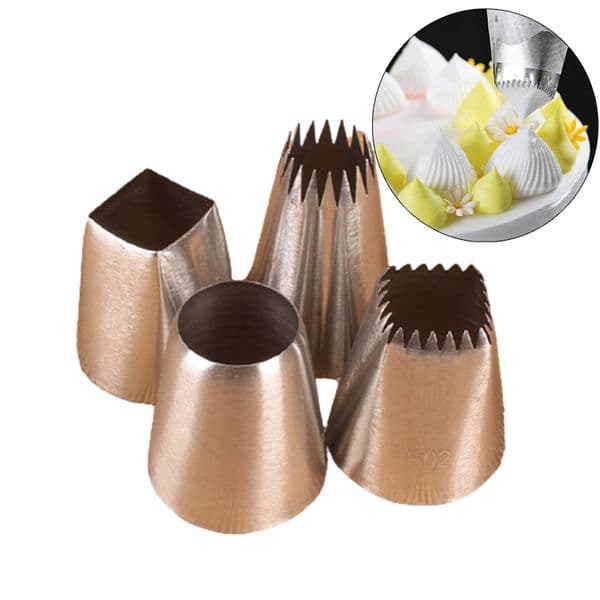 Stainless Steel Pastry Nozzles Square Sphere Icing Piping Nozzles Pastry Cream Tips Flower Torch Pastry Tube Decoration Tools