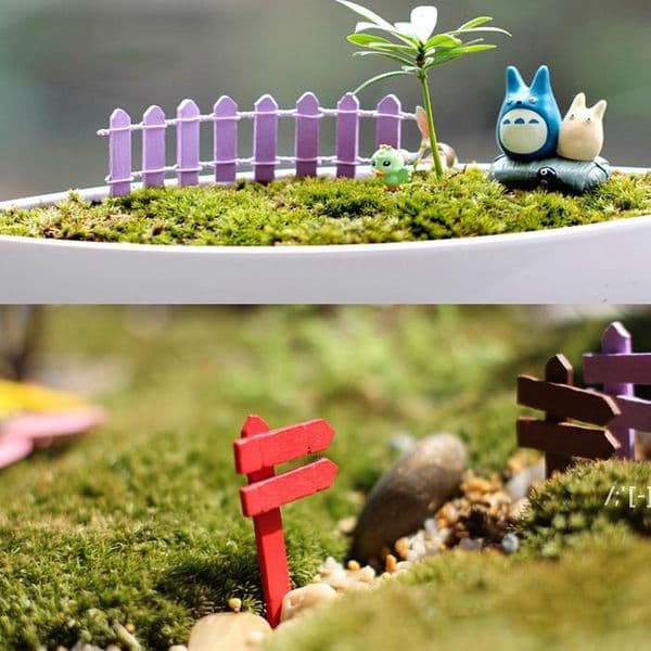 Wholesale Mini fencing fence fairy garden miniatures gnome moss terrariums desktop bottle garden resin crafts decoration forDWD12448