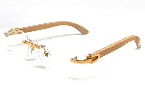 Rimless Wood Sunglass Designer Sunglasses for Woman C Decoration Carti buffalo horn glasses Square shape face UV400 driving eyewear Alloy Tea Frame Men Eyeglasses