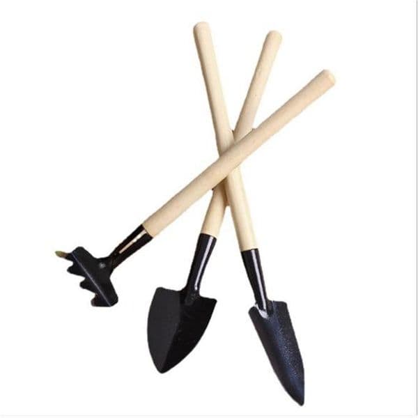 Tools Mini Garden Supplies Digging Suits Home Gardening Tool Rake Shovel Set Balcony Three-Piece Wood Handle Kit ing