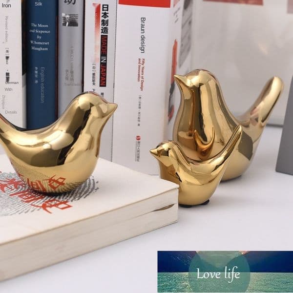 Nordic Gold Ceramic Creative Bird Ornaments Home Decoration Desktop Room Office Living Room Wine Cabinet Home Decor Accessories Factory price expert design