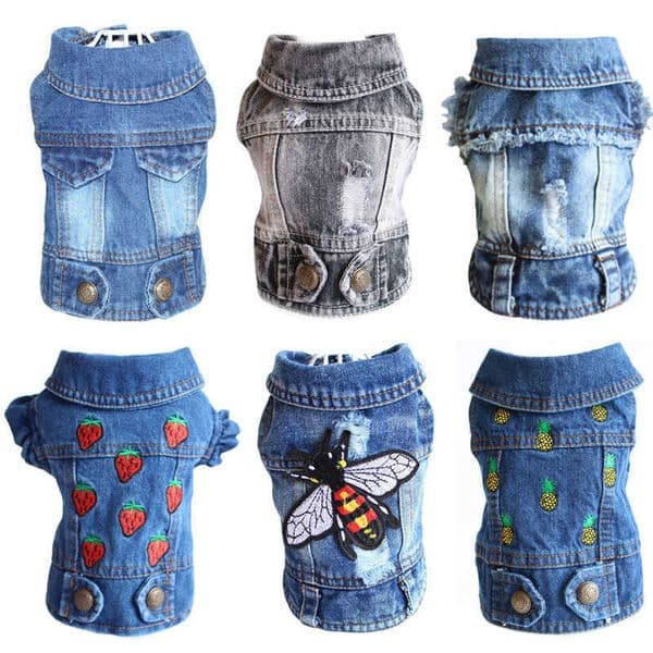 Fashion Cowboy Dog Jacket Spring Denim Dog Clothes Vest Puppy Clothing for Dogs Chihuahua Yorkies Casual Jeans Pet Coat Costumes 211007