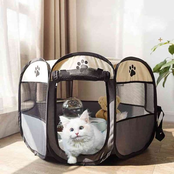 Portable Foldable Dog Cage Pet Tent Houses Playpen Puppy Kennel Cat House Octagon Fence Outdoor For Small Large Dogs Cats Crate 210401