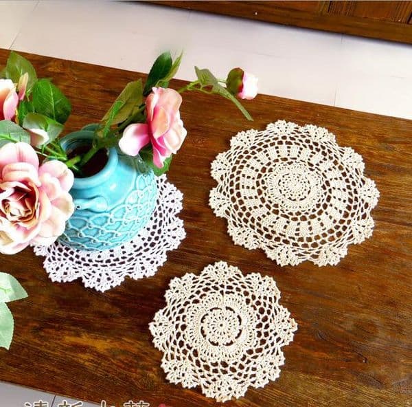 Wholesale - 100% Cotton Hand Made Doily Table Cloth, 6 Designs Custom, Wedding Decoration Crochet Applique 30Pcs/Lot B2