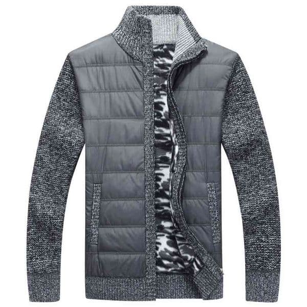 Winter Men's Fleece Sweater Coat Thick Patchwork Wool Cardigan Muscle Fit Knitted Jackets Fashionable Male Clothing for Autumn 210818
