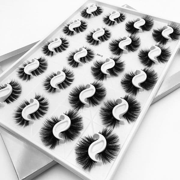 Soft Light Thick Curled 20 Pairs Mink False Eyelashes Set Natural Long Handmade Reusable 3D Fake Lashes Full Strip Laser Packing 6 Models Available
