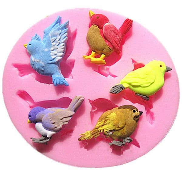 1pc Bird Sparrow liquid silicone mold fondant cake decoration mold sit cake chocolate DIY baking tool gumpaste mold