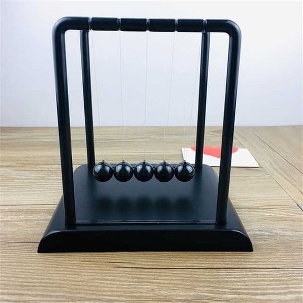 All Black ton Pendulum Physical Model ton's Cradle Office Desk Decoration Accessories Study Toys Gift For Children 211108