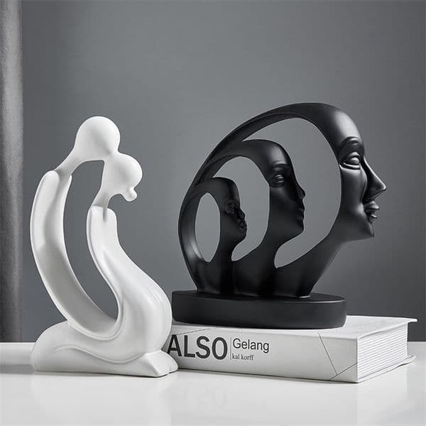 Abstract Crafts Human Face Figures Statues Sculptures Home Living Room Table Decoration Office Desk Accessories Gifts for Friend 210924