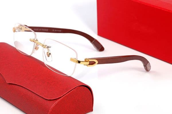 Fashion Sunglasses Frames Designer Eyeglasses Transparent Square Buffalo Horn Glasses Frame Men Women Retro Sports Wooded Legs Case Sunglass Eyeglass Eyewear