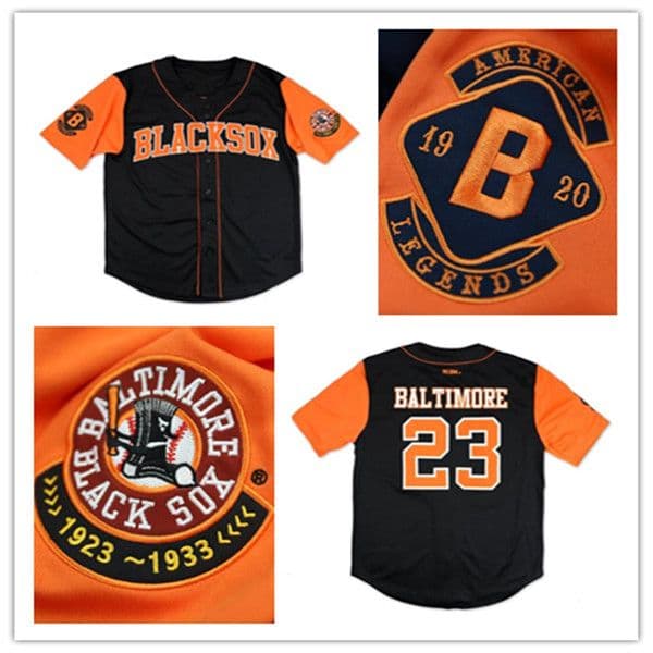 Man Big Boy Black NLBM Negro Leagues Baseball Stiched Jersey Custom Black Orange Alternate Size S-3XL