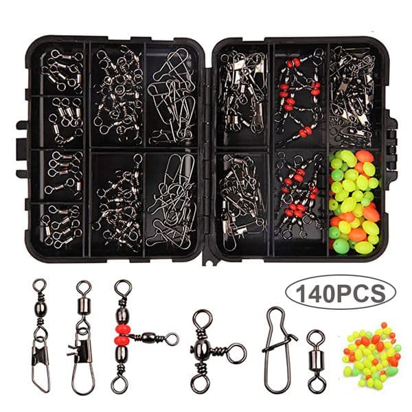 fishing accessories 140pcs equipment kit with tackle snaps ball bearing triple swivel connector set saltwater freshwater gear