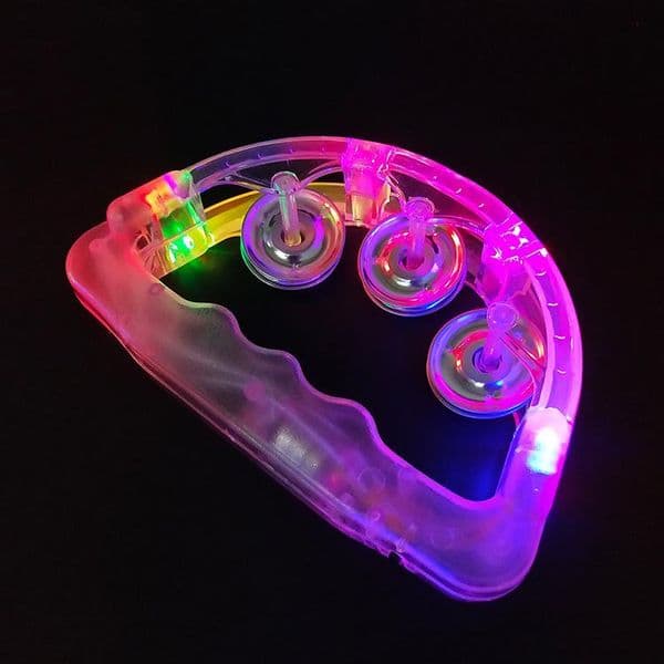 2022 new LED Flashing Tambourine Rattle Hand Bell Kids Light Up Luminous Toy KTV Bar Decoration Glow Led Lights P