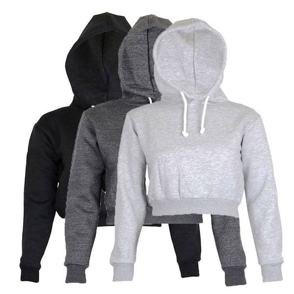 Autumn Women Hoodies Solid Crop Hoodie Long Sleeve Jumper Hooded Pullover Coat Casual Sweatshirt Top Sudaderas Mujer 210522