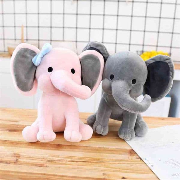 Elephant Plush Toys Baby Room Decorative Stuffed Dolls for Slepping 25cm Kawaii Animal Child Kids Plushiies Toy Pink Grey Doll 210728 T260529