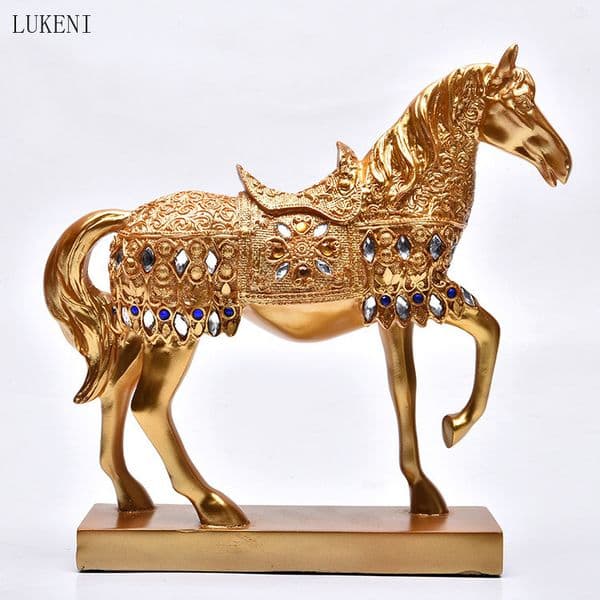 Resin Horse Crafts Opening Wedding Gift Creative Home Desktop Business Decoration 210414