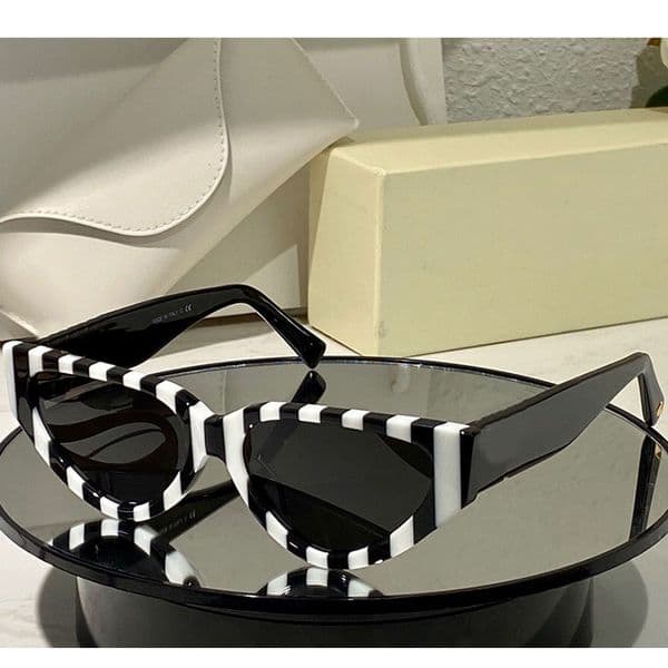 Cat eye sunglasses black and white striped frame womans 4063 fashion classic style woman shopping travel vacation glasses UV400 protection designer high quality